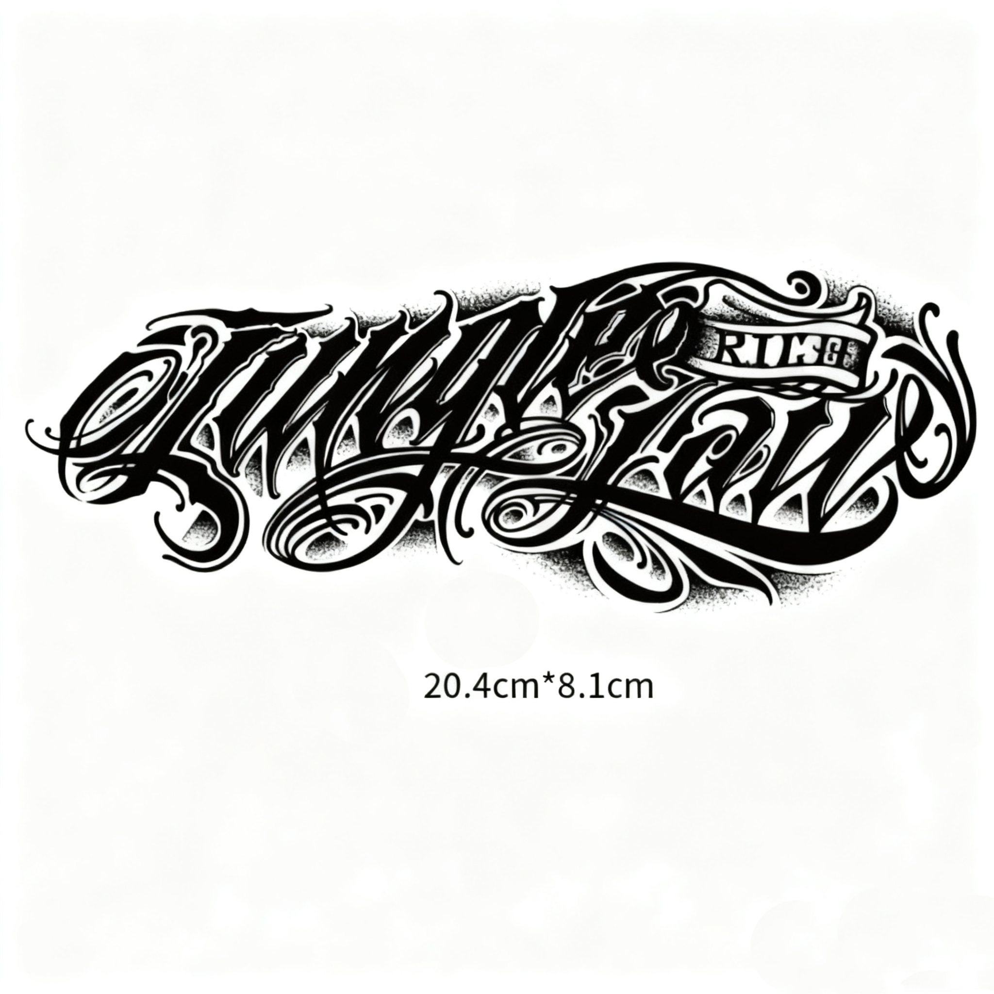 Herbal Ink Calligraphy-Style Tattoo Sticker