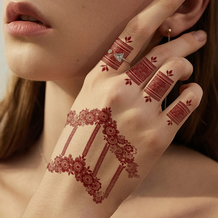 Henna temporary tattoo stickers