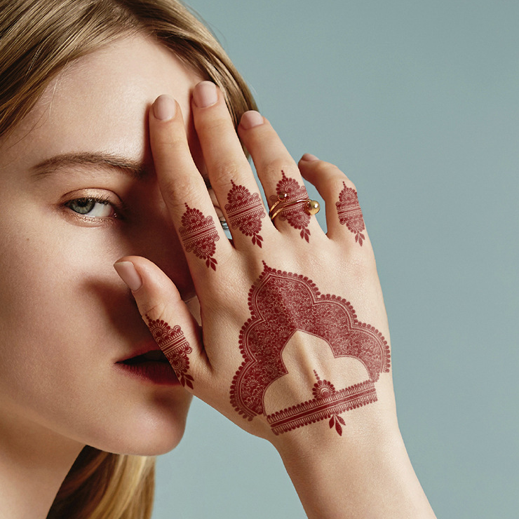 Henna temporary tattoo stickers