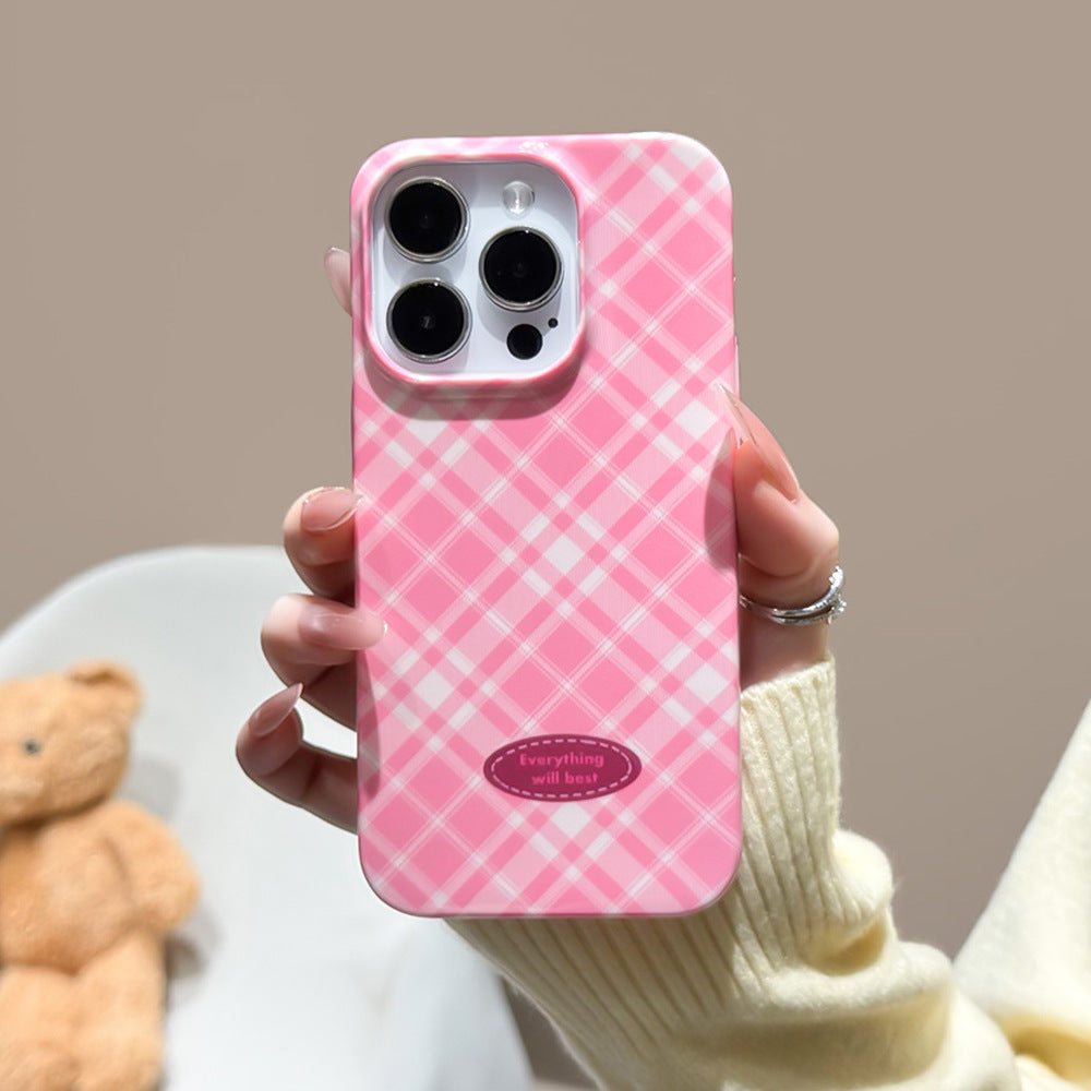 INS-Style Checkered Shockproof Phone Case for iPhone