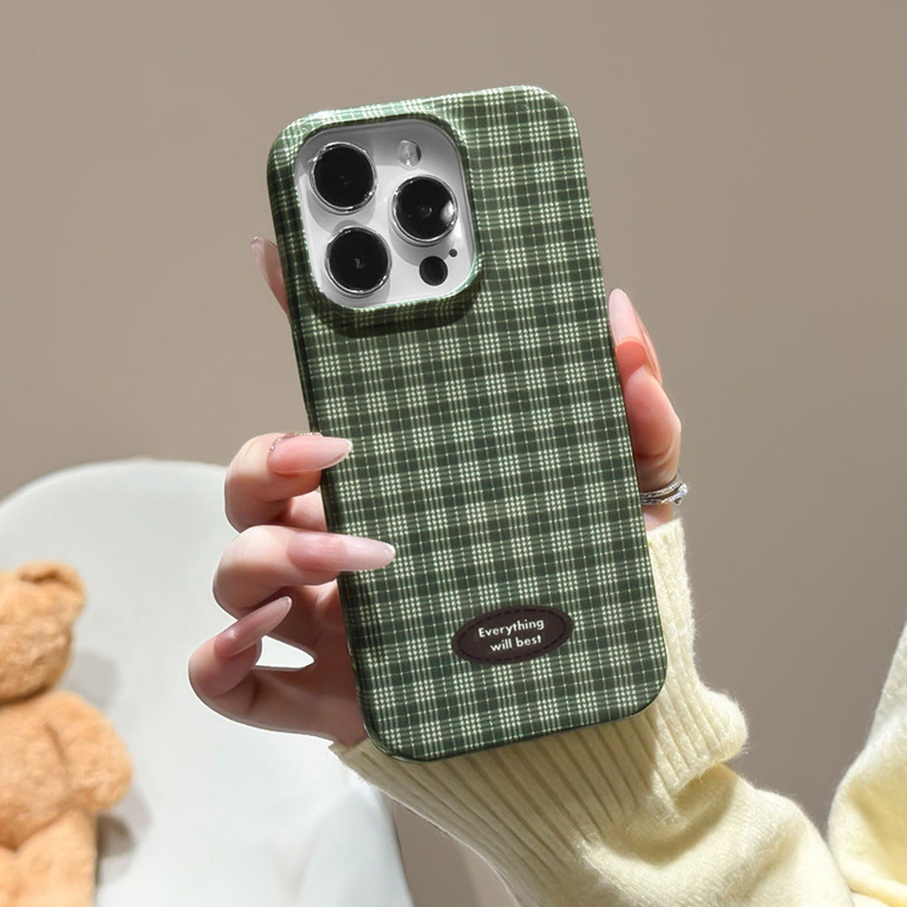 INS-Style Checkered Shockproof Phone Case for iPhone