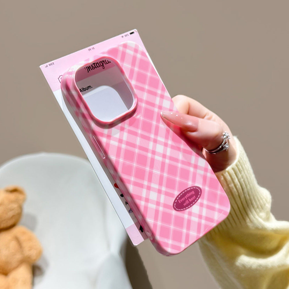 INS-Style Checkered Shockproof Phone Case for iPhone