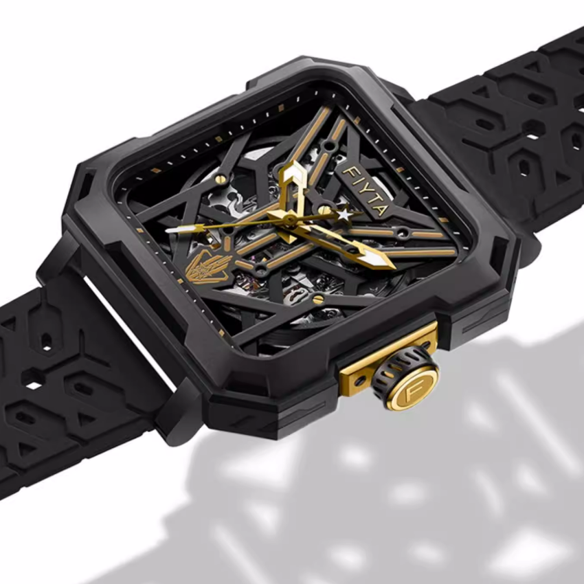 Fiyta x The Three-Body Problem Co-Branded Interstellar Series Space Fleet Themed Skeleton Mechanical Square Watch.GA35002.BTB