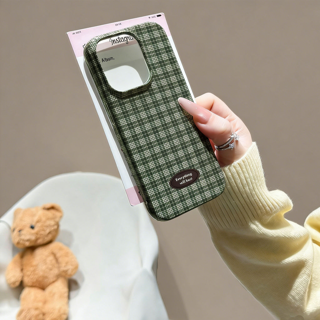 INS-Style Checkered Shockproof Phone Case for iPhone